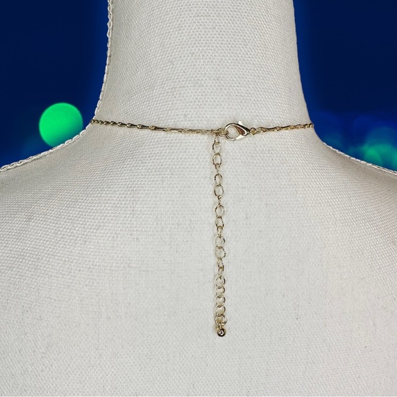 NEW Semi-Precious Gemstone Lariat Style Gray & Goldtone Necklace - Picture 6 of 6